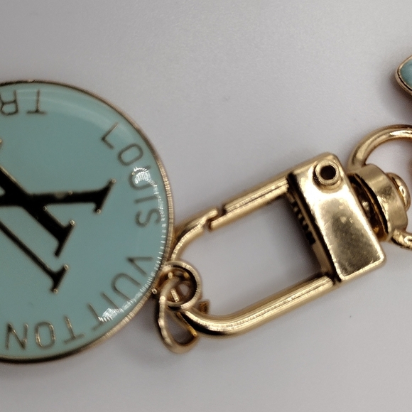 Louis Vuitton Button Zipper Pull Trunk Tag Blue 25mm - Picture 11 of 12